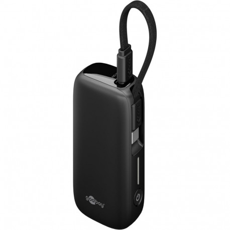 Goobay 5,000 mAh sisseehitatud USB-C kaabliga akupank