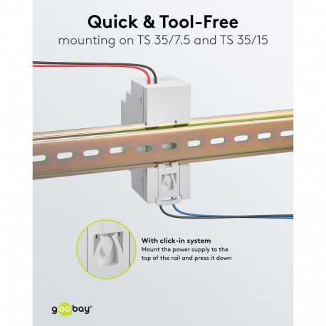 Goobay DIN Rail toiteplokk 12 V (DC), 2.5 A, 30 W