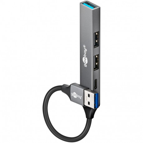 Goobay õhuke 4-pordiline USB-jaotur, USB-A - USB-C/USB-A, 5 Gbit/s