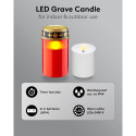 No Name LED Grave Candle with Timer, red