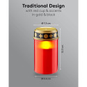 No Name LED Grave Candle with Timer, red