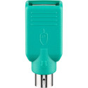 Goobay USB-A–PS/2 adapter roheline