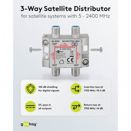 Goobay SAT jagaja, 3-suunaline 3