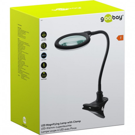 Goobay LED suurendav lamp klambriga, 6 W, must
