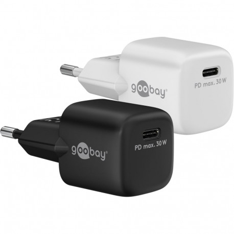 Goobay 30 W USB-C PD GaN Nano must kiirlaadija