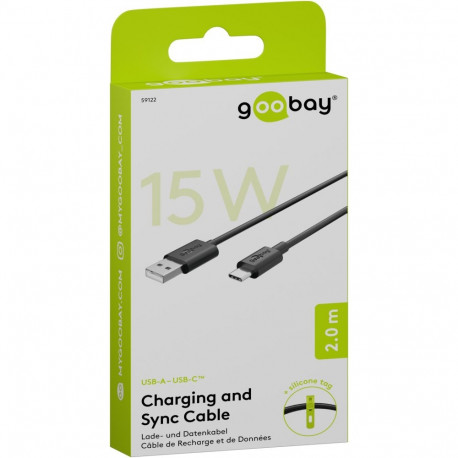 Goobay USB-C laadimis- ja andmekaabel (USB-A > USB-C) 2 m