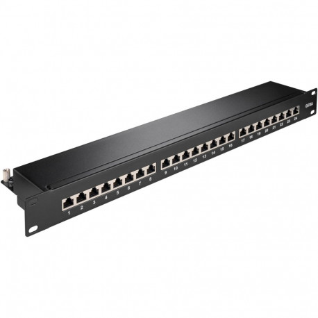 Goobay CAT 6A 19-Inch Patch Panel (48.3 cm), 24-Port (1 U) black