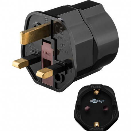 Goobay Travel Adapter Europe to UK, black