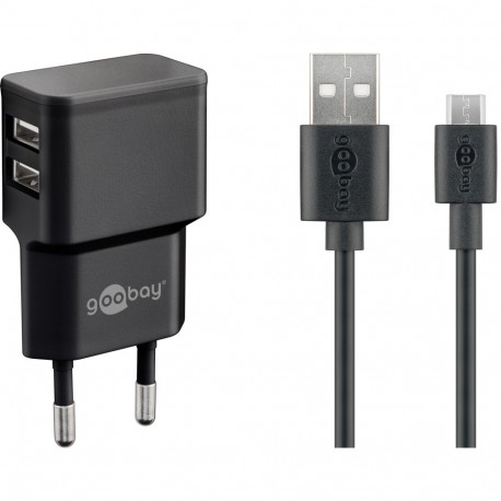 Goobay 12 W kahe pordiga Micro USB laadijakomplekt