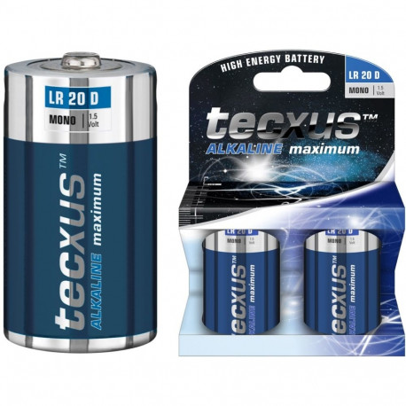 Tecxus LR20/D (Mono) patarei, 2 tk blisterpakendis