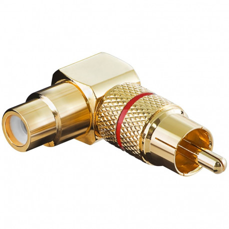 Goobay RCA adapter 90°, Gold Version punane (10 tk)