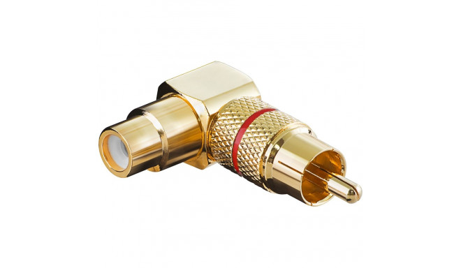 Goobay RCA adapter 90°, Gold Version punane (10 tk)