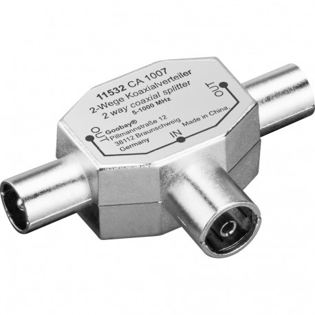 Goobay koaksiaal-T-adapter: topeltpistik > pesa (10 tk)