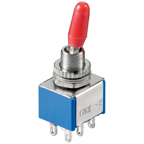 Goobay miniatuurne lüliti, 2x SEES - SEES, 6 pinni, sinine korpus