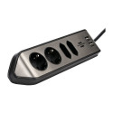 Brennenstuhl 1153590410 power extension 2 m 4 AC outlet(s) Indoor Black, Silver