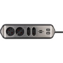 Brennenstuhl 1153590410 power extension 2 m 4 AC outlet(s) Indoor Black, Silver