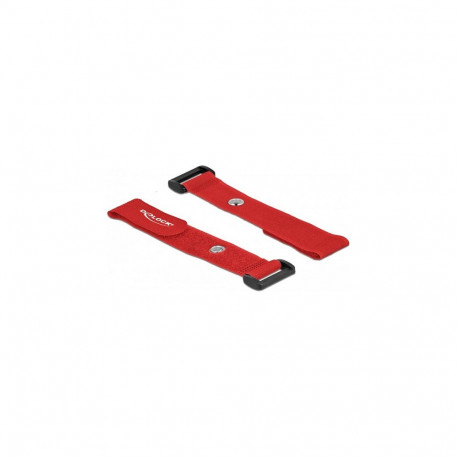"Delock Klett-Kabelbinder mit Schlaufe und Befestigungsöse L 190 x B 25 mm rot 5 Stück"