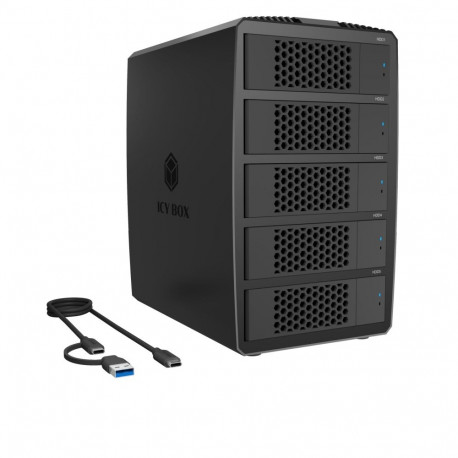 5x 2,5"/3,5" SATA HDD jaoks USB 3.2 Gen 1, 5Gbps, RAID 0, 1, 10, 3, 5, Single, Large, Clone