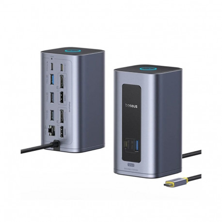 Docking Station 12in1 USB C Plug - 2xHDMI/DisplayPort USB-C/PD USB3.0 RJ45 USB-C Nomos Air Mac BASEU