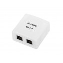 Pinnapealne paigalduskarp 2x RJ45 Cat.6, valge