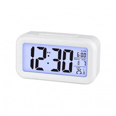 AK240C Cyfrowy budzik white led biały mini