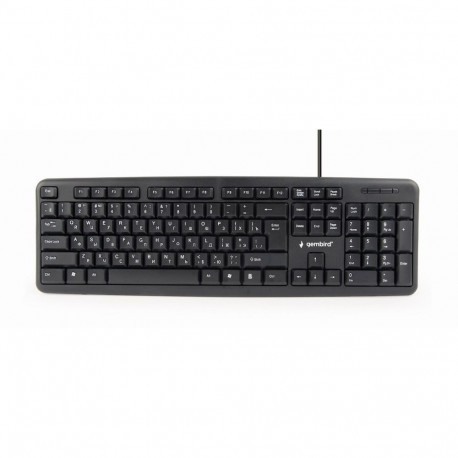 Gembird klaviatuur KB-U-103-RU Office USB QWERTY English Russian, must