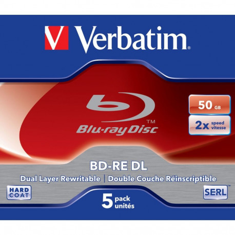 Verbatim BD-RE DL 50GB 2 x 5 pakend, juveelkarp, 5 tk
