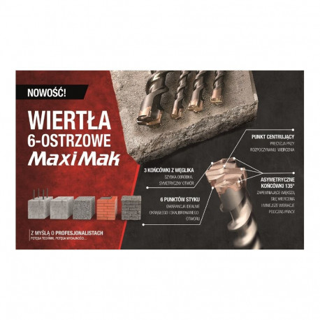 MAKITA SDS MAX DRILL BIT 14x 200x 340mm MAXI MAK 6-BLADE