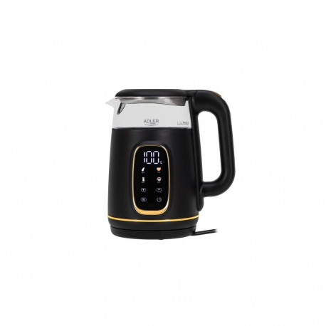 Adler D 1305 BG electric kettle 1.7 L 2200 W Black, Transparent, Gold