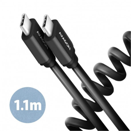 Axagon CABLE USB-C TO USB-C 1.1M 60W/TWISTER BLK BUCM-CM20TB