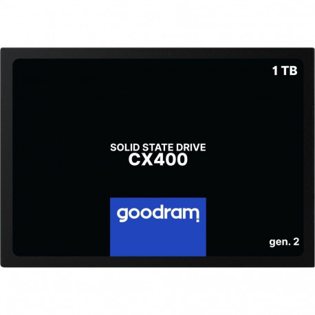 Goodram SSD||CX400 GEN.2|1TB|SATA|3D TLC|Write speed 500 MBytes/sec|Read speed 550 MBytes/sec|2,5"|T