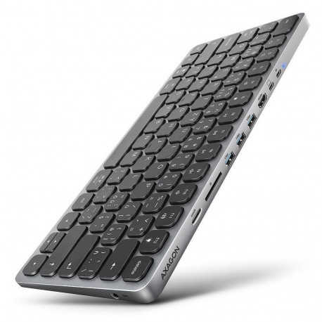 Axagon KEYBOARD + I/O HUB 9IN1/0.6M HMC-KB-US