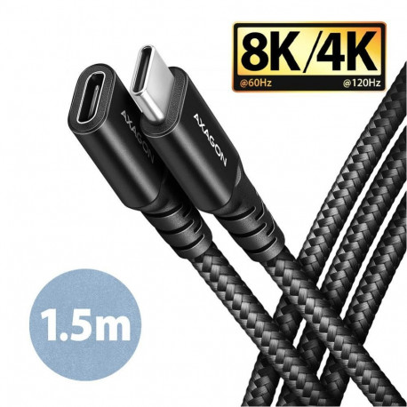 Axagon CABLE USB-C EXTENSION 1.5M/BLACK BUCM32-CF15AB