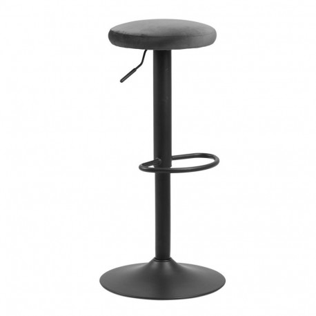 Baaritool FINCH D40xH82cm, tumehall samet, jalg: matt must metall