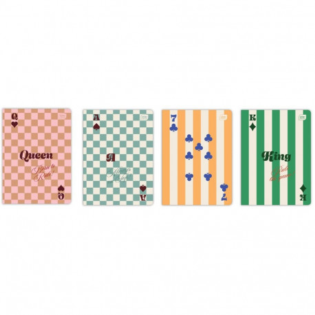 Kaustik A5 60 lehte, jooneline, 70 g/m²,Hybrid Cards assortii, Interdruk