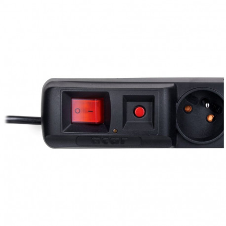 Power Extension Cord - Acar S8 8-Outlet 1.5 m 2300 W Black