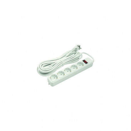 Extension cord 10m, 5 sockets, with switch