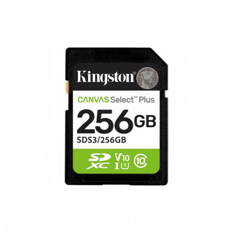Kingston memory card 256GB SDXC Canvas Select Plus Gen3 150MB/s C10 UHS-I U1 V10