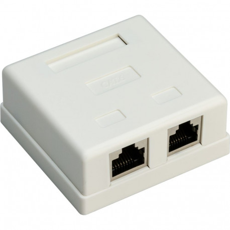 Goobay 2-port RJ45 pinnapealne paigalduskarp, CAT 6, STP, valge