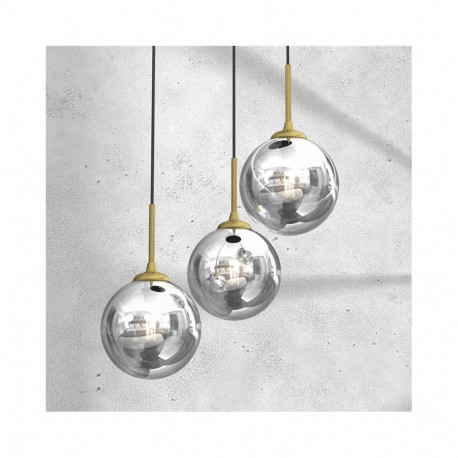 PENDANT LIGHT BURSA 3XE14 ROUND BL/GOLD
