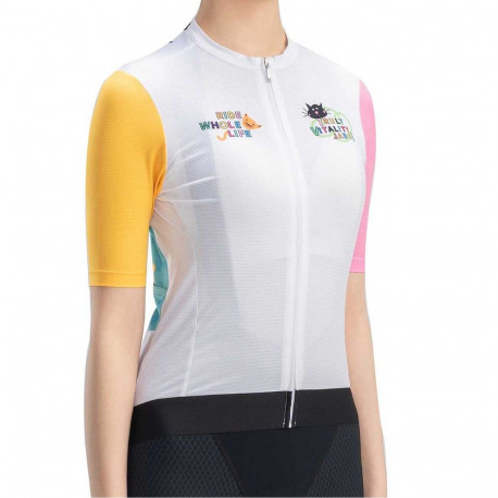 Rockbros 15210005005 L Women's Cycling Jersey with Print - White