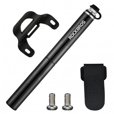 Rockbros JG-PB-004 lightweight bicycle pump with pressure gauge - black