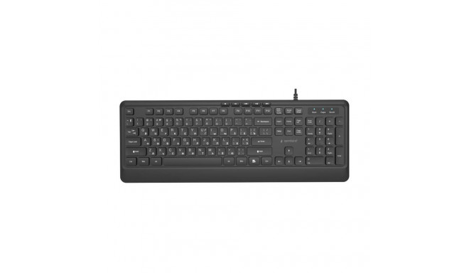 GEMBIRD Slim wired multimedia keyboard black US layout