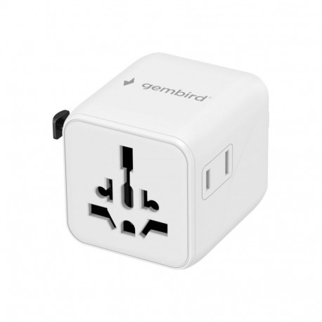 GEMBIRD Universal travel power adapter white