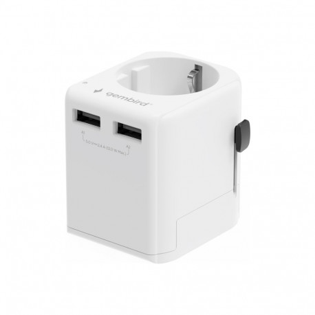 GEMBIRD EU to Universal travel power adapter 12W white