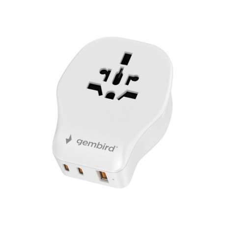 GEMBIRD Universal travel power adapter 20W white