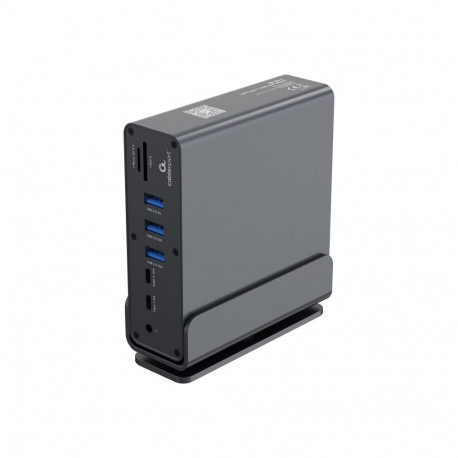 GEMBIRD USB Type-CF 15-in-1 multi-port adapter USB hub AF-ports v.2x2 + v.3x3 Type-CF + HDMIx2 + Dis