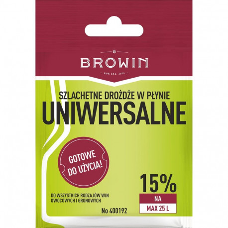 Browin Universal winemaking yeast 400192, 20 ml, liquid, 20 g, 25 L batch, universal, white wine, re