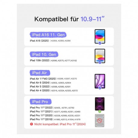 Inateck KB002 must Bluetooth-klaviatuuri ümbris iPad 11-le