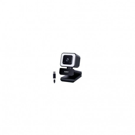 Aukey veebikaamera PC-LM6 Stream Series rõngasvalgustiga Full HD 1/3"-CMOS-anduriga, must